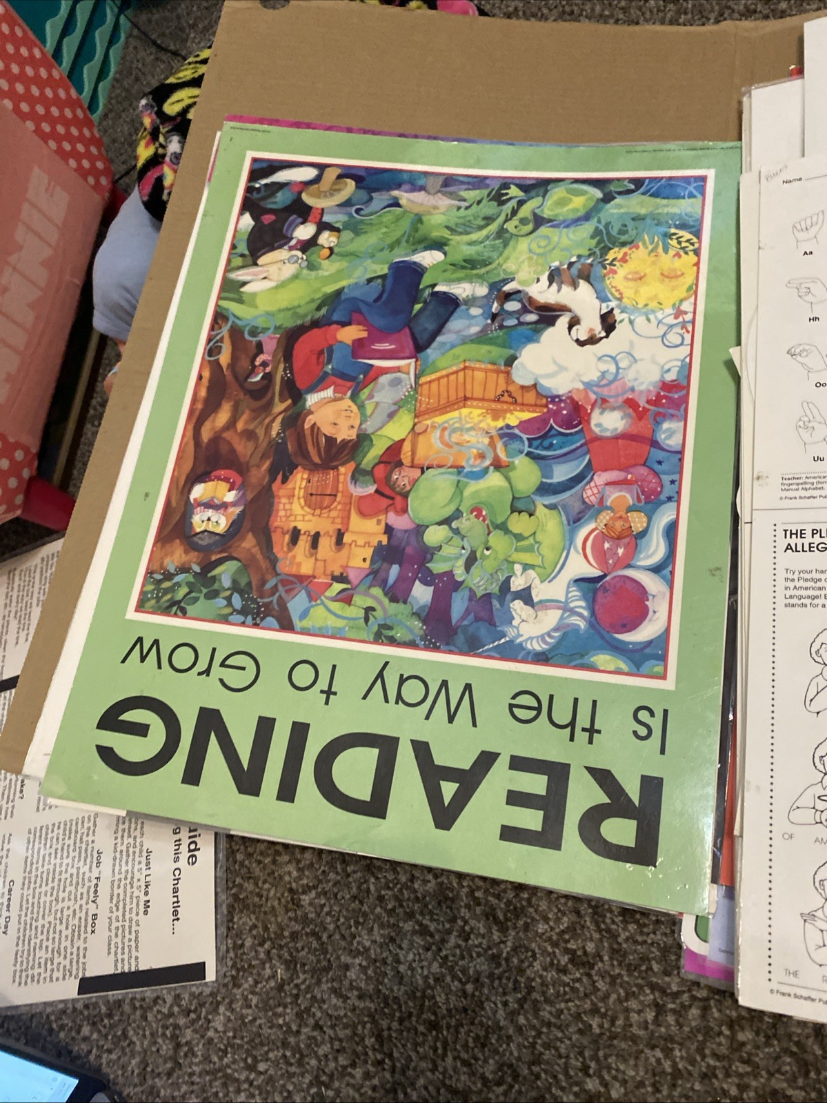 MEGA Language Arts Classroom Poster Lot ~100 Pieces Writing, Grammar, Reading