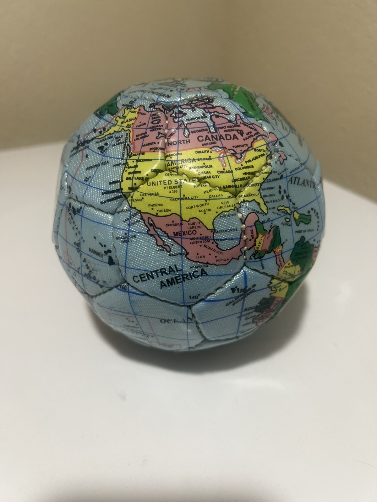 Orono Hand Sewn Earth Ball Size 1 Soccer Ball With World Map 90’s