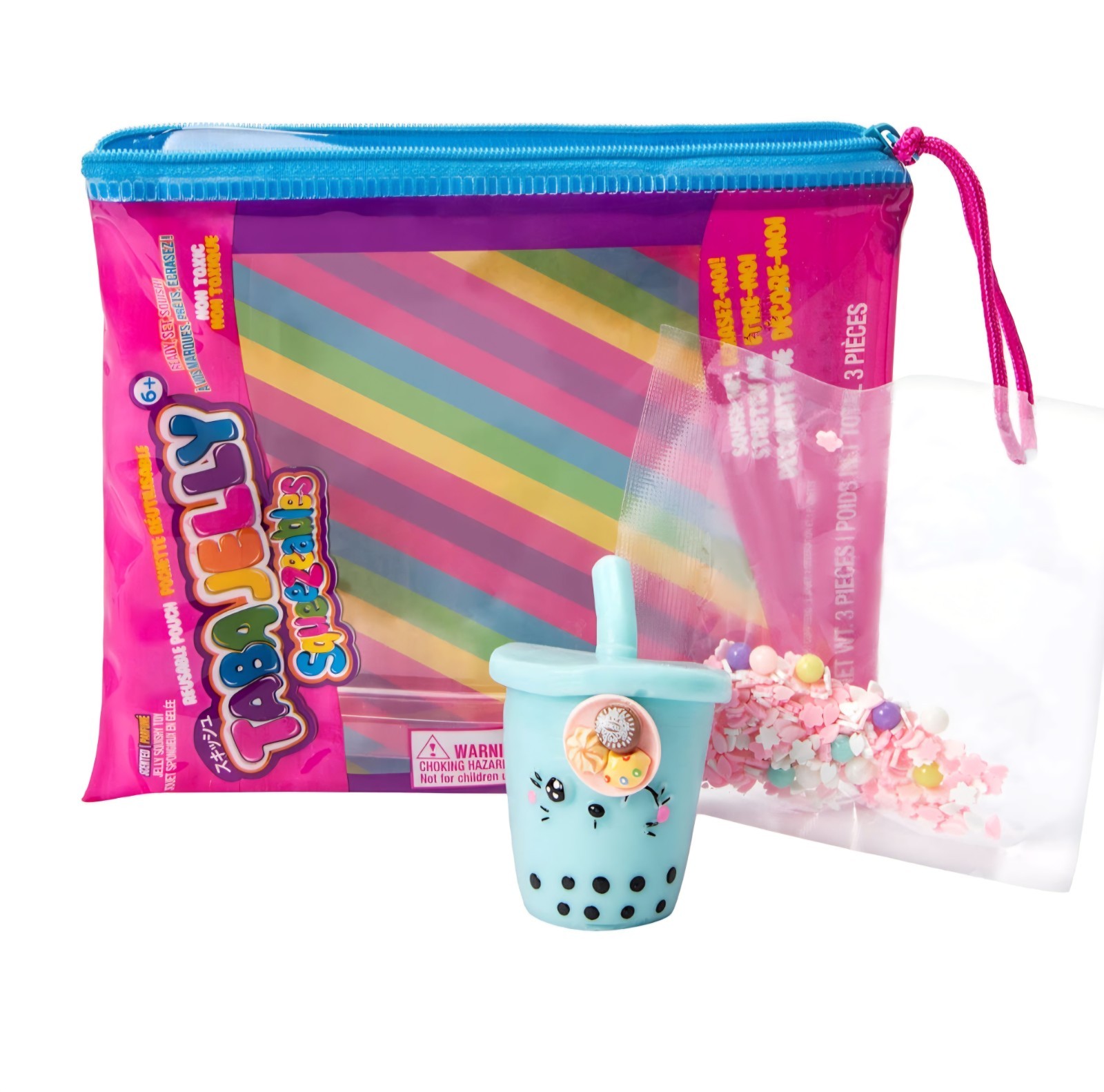 Taba Jelly Squeezeables Blue Boba Squishy, Bobby Boba Squishi Squeeze Toy USA