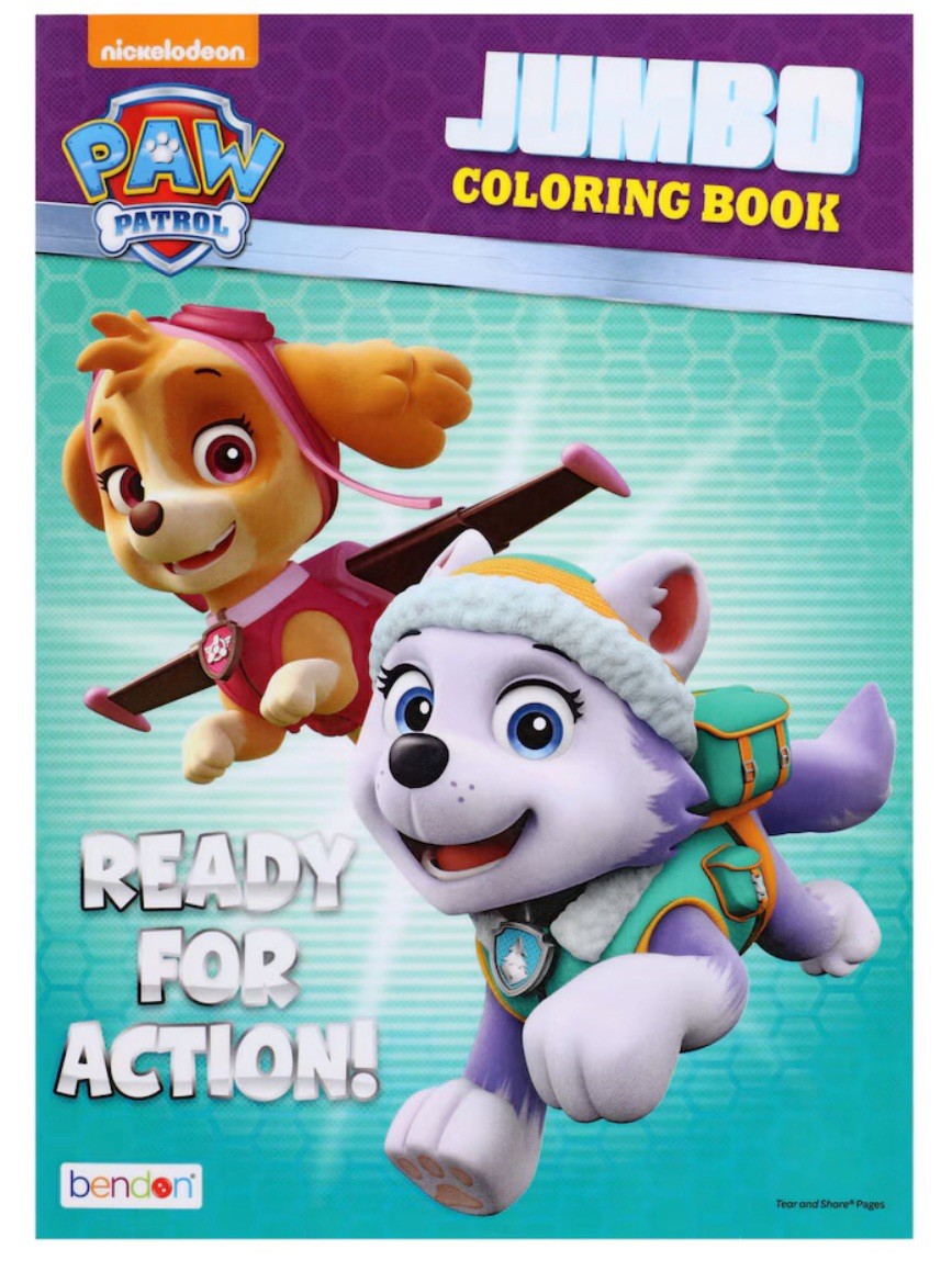 Paw Patrol Jumbo 96 pictures Coloring Book Ready for Action Skye & Everest
