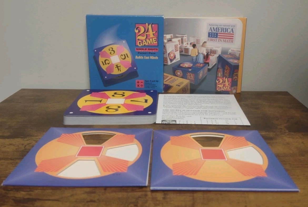 Vtg 24 Game Single Digits Pocket Pack 3398 Complete With Instructions 1993