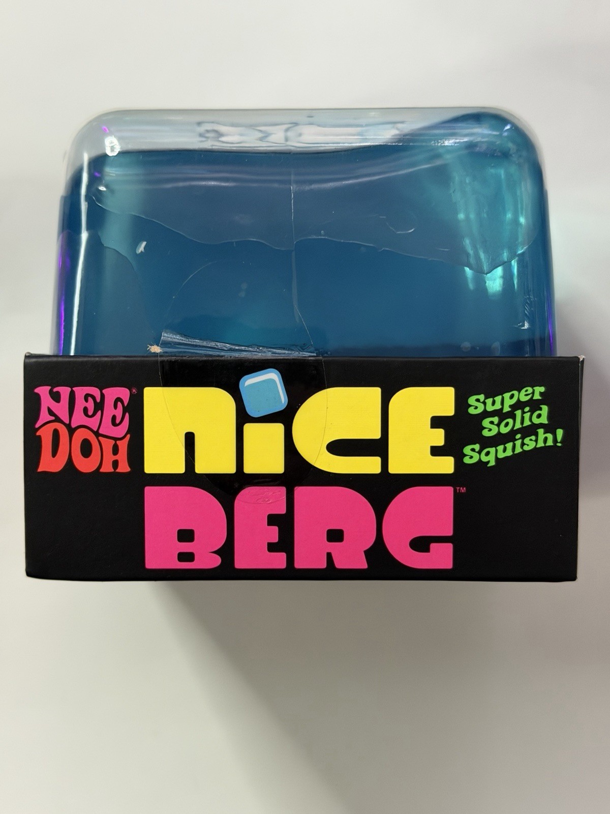 NeeDoh Nice Berg Blue XL Giant Nee Doh Niceberg Solid Squish Cube Free Shipping