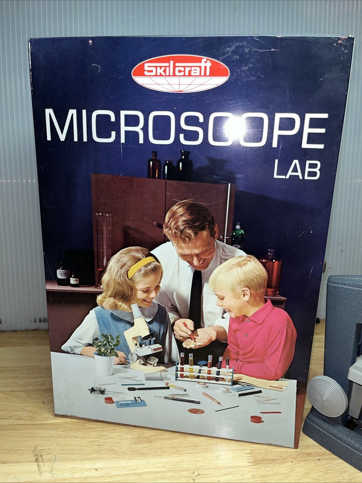 1960’s Skilcraft (Skil Craft) Microscope Lab EMPTY Metal Box W/Microscope Only