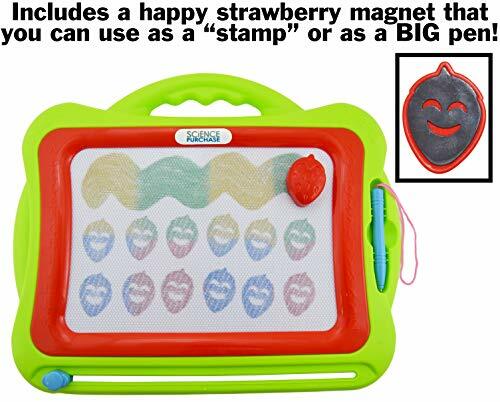 Green Magnetic Drawing Doodle Board, Tethered Pen Writes in Color, Quick Erase