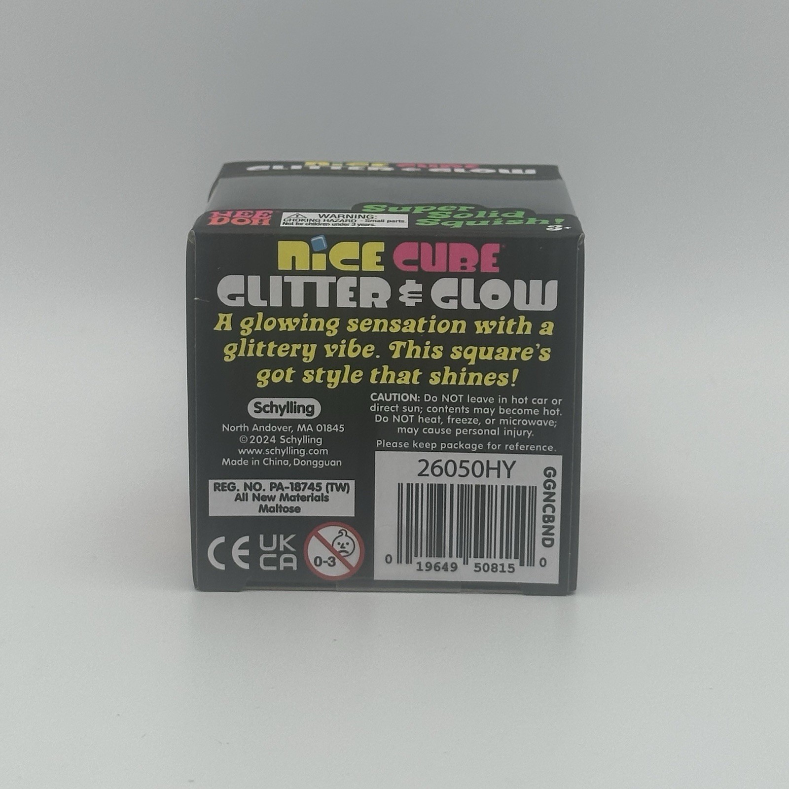 Lot of 2: NeeDoh Nice Cube Glitter Glow squishy