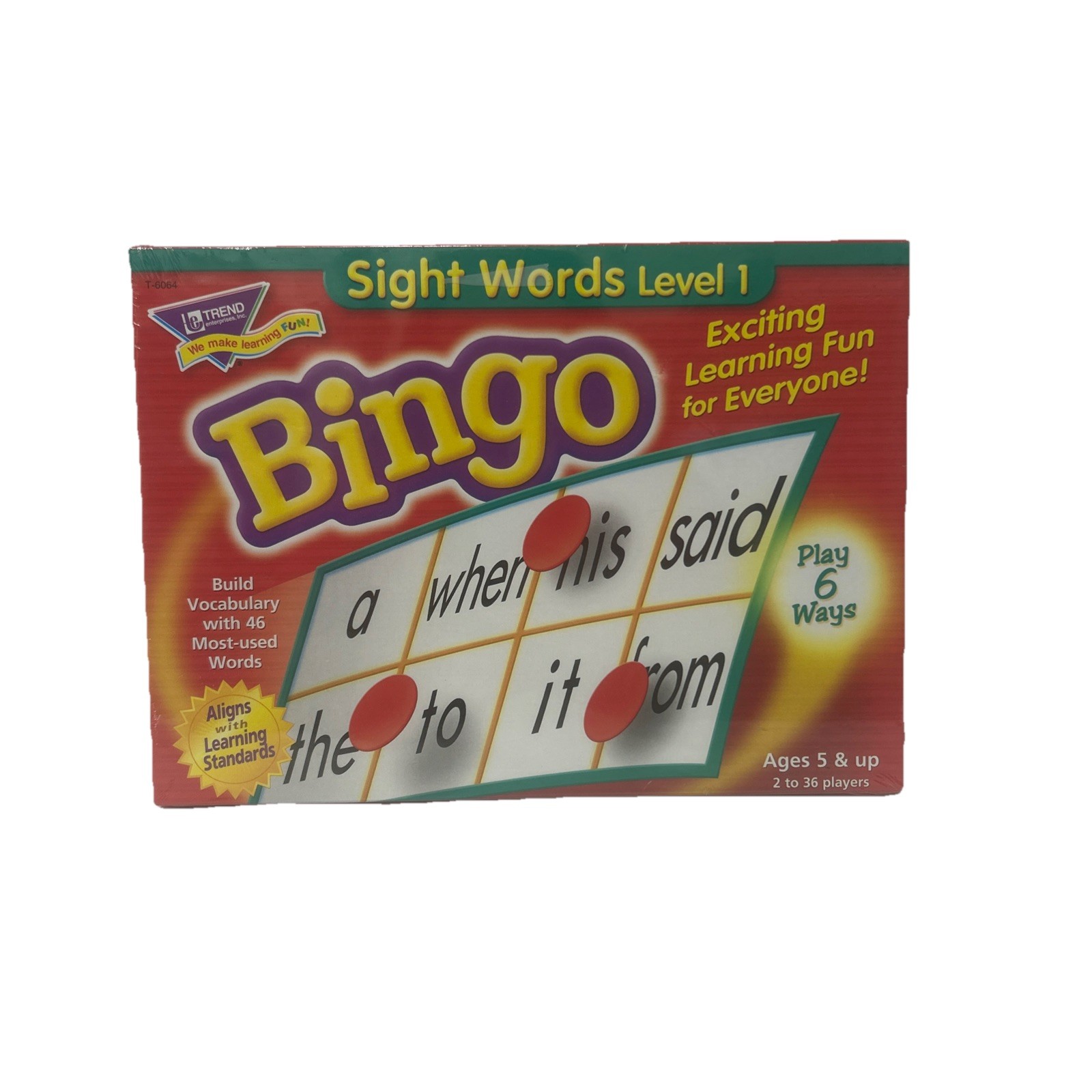 Trend Enterprises Inc Sight Words Level 2 Bingo Game Ages 5+ HomeSchool Reading
