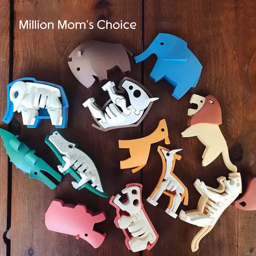 HALFTOYS African Animal Skeleton Assembly Toy Building Blocks