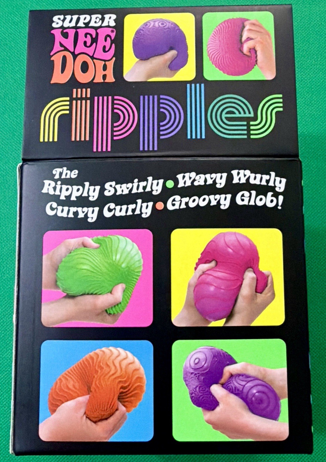 Schylling Super Mega NeeDoh Ripples Green Tactile Squeeze Toy Viral TikTok