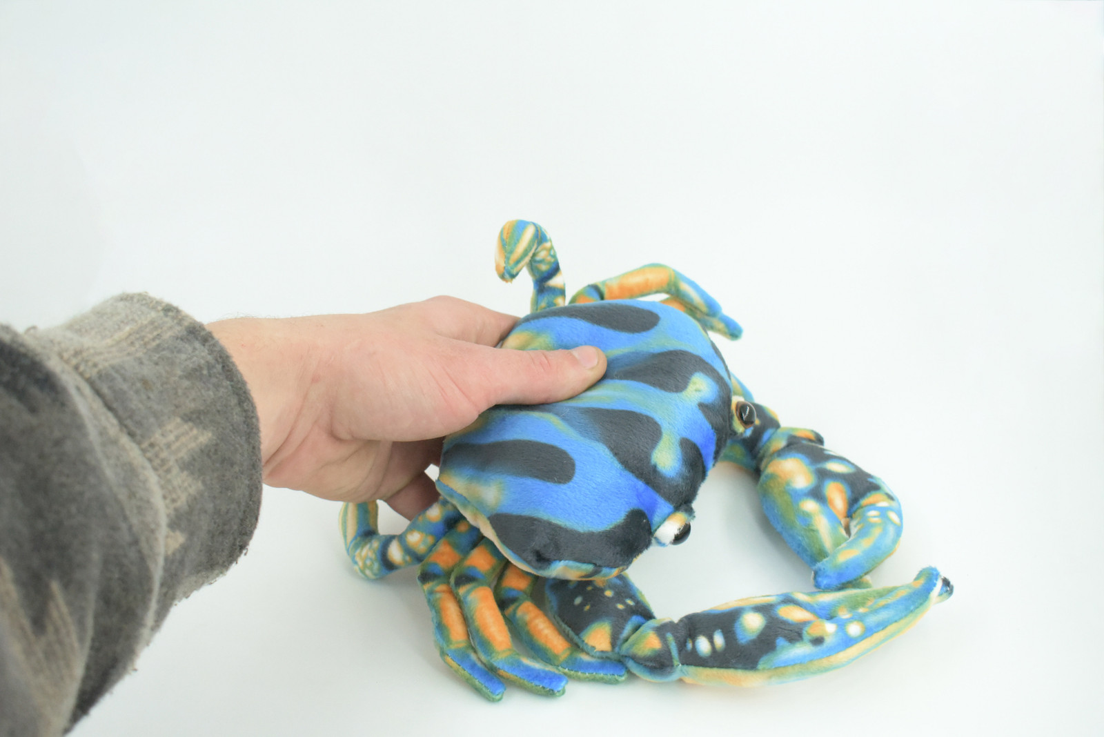 Blue Crab Plush Toy, Realistic Soft Stuffed Crab Toy, 10 Inches F4357 B197