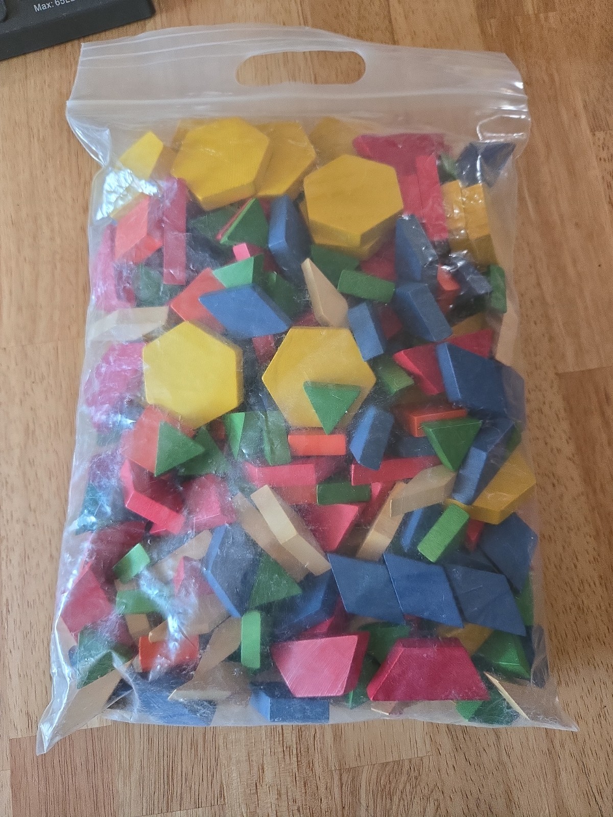 212 Wooden Pattern Blocks Geometric Educational Math Sorting Homeschool Tangrams