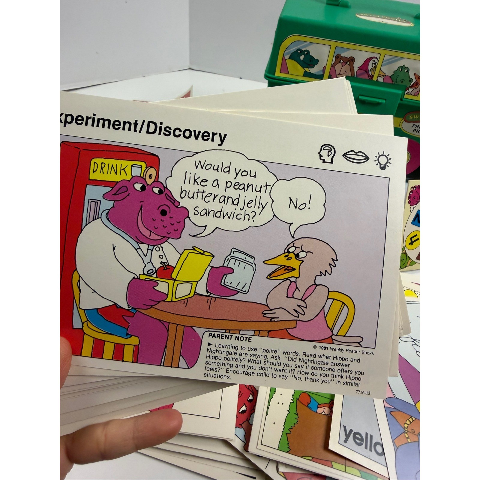 Vintage Sweet Pickles Preschool Program Bus Box Activity Cards ’87 Weekly Reader