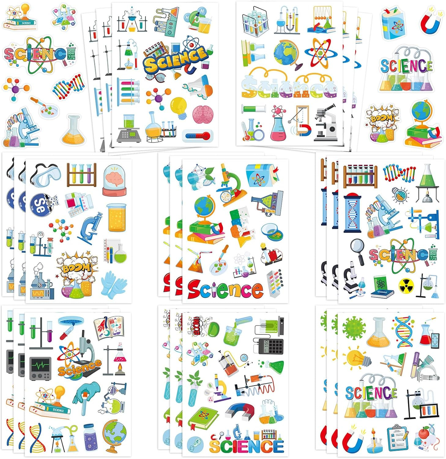 312 Pcs Science Stickers, Chemistry Biology Physics Laboratory Sticker Science T