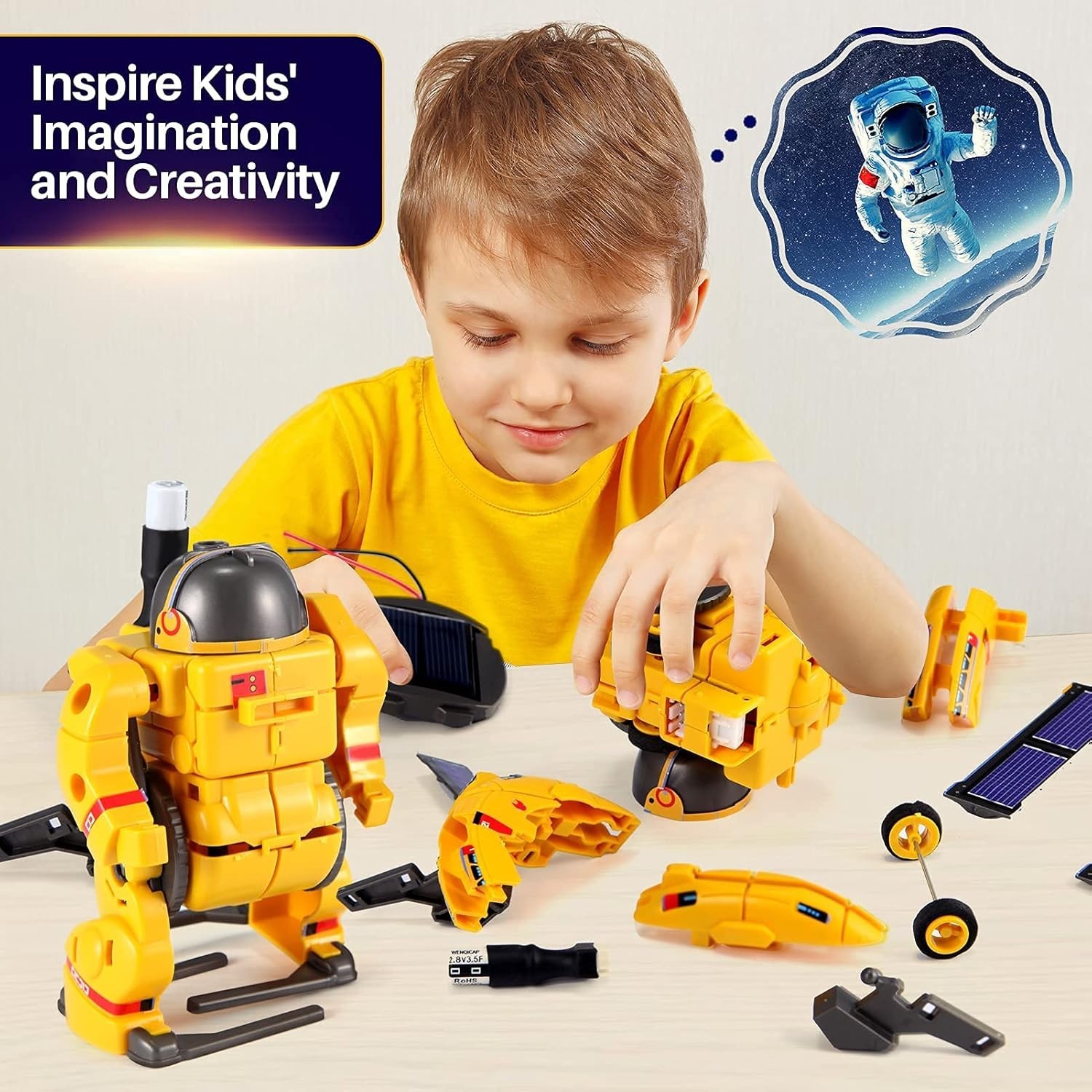 STEM Projects for Kids Age 8-12, Science Kits Boys, Solar Robot Space Toys Gifts