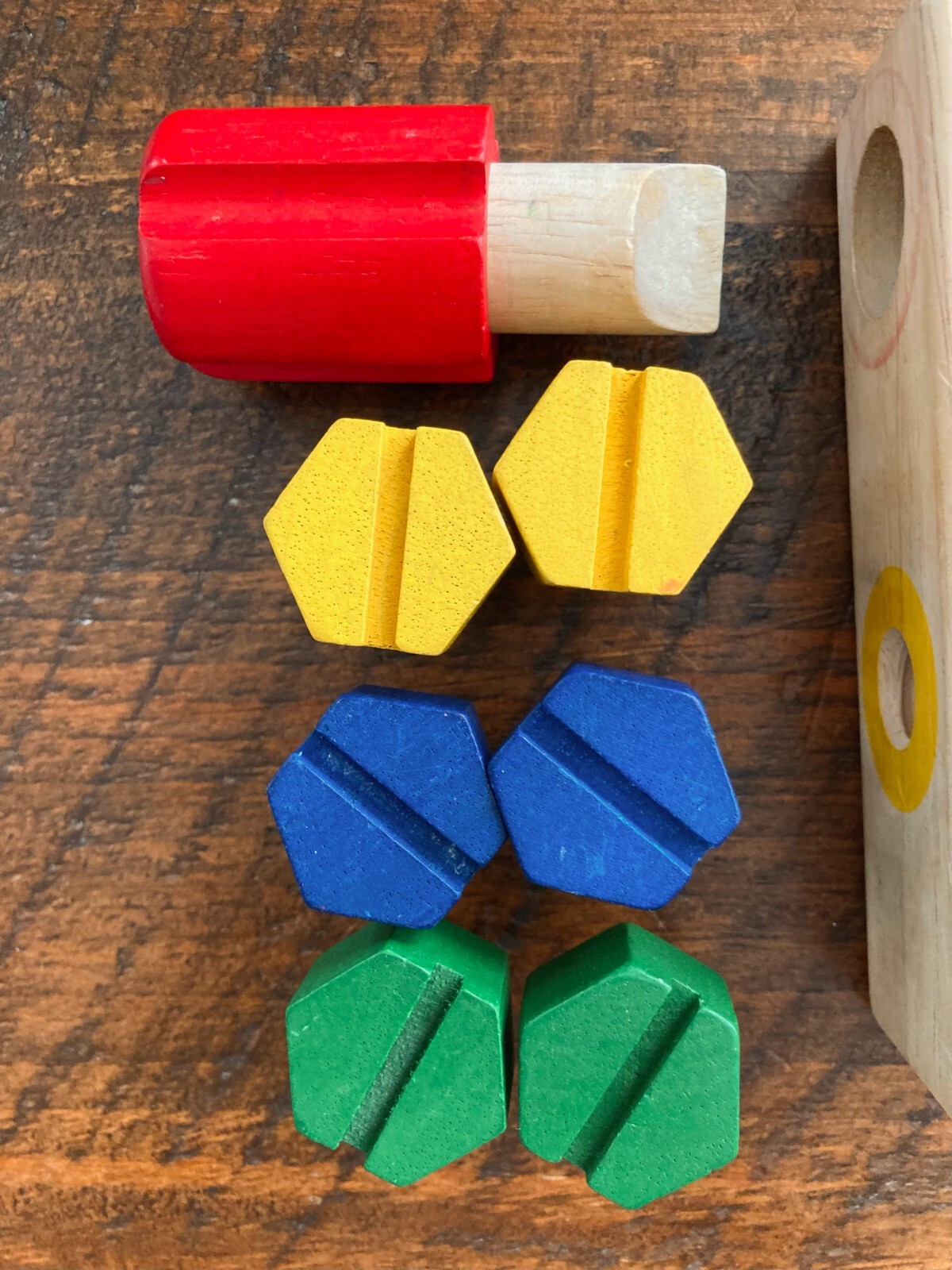 Guidecraft Wooden Screw Block Montessori Learning Toy Memory & Fine Motor Skills