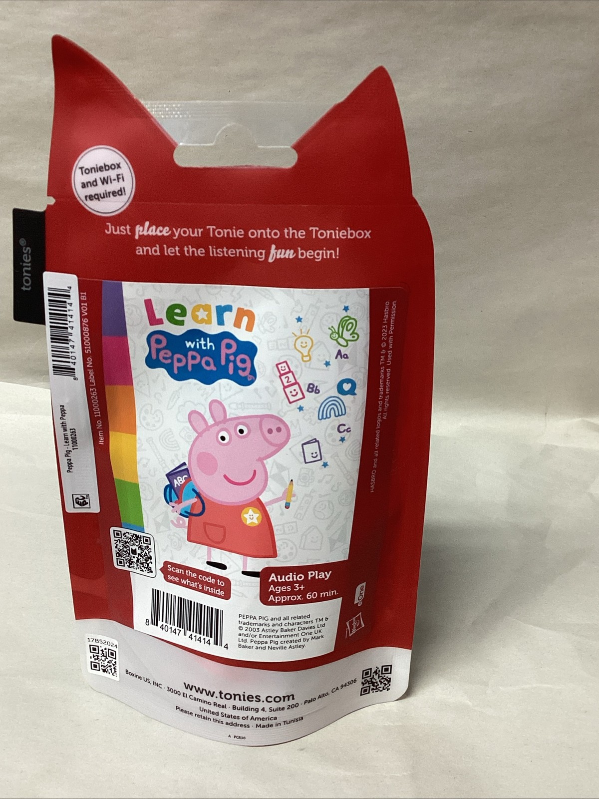 TONIES – Peppa Pig: Learn w/ Peppa Audio Play Character Kids Toy Figurine NEW