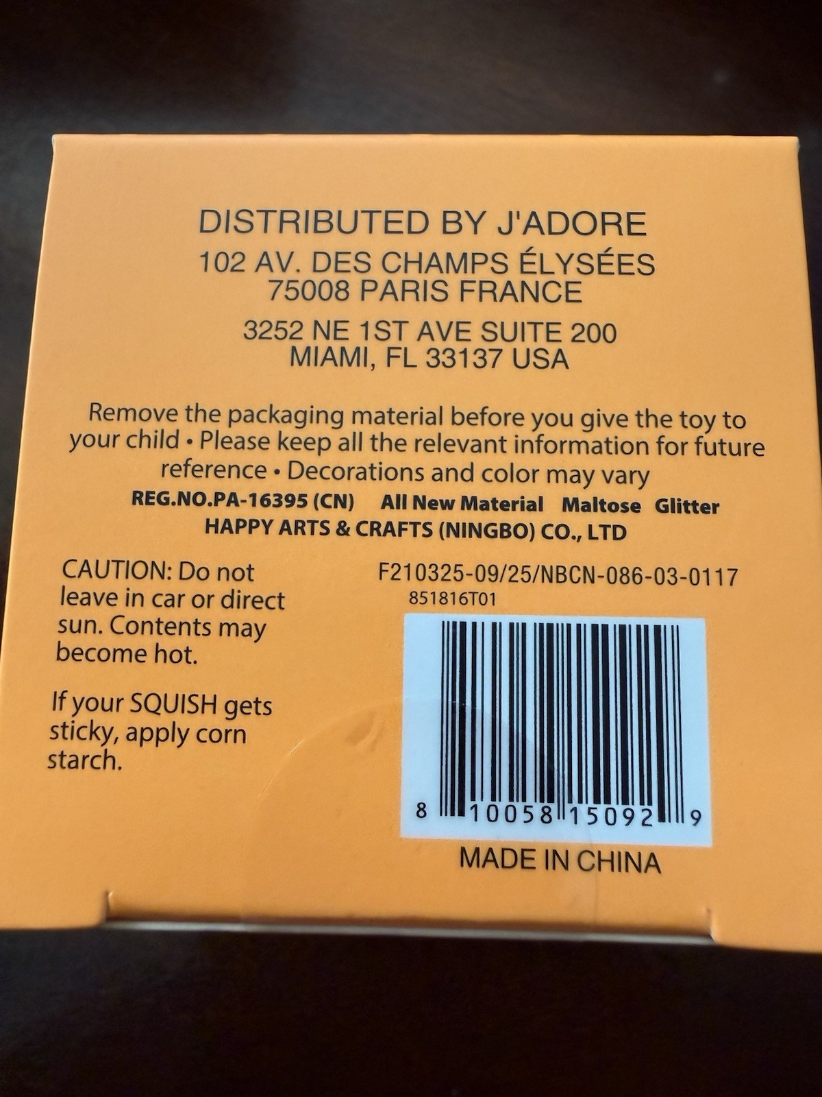 NEW J’adore Diamond Squishy Super Duper Squishy Orange