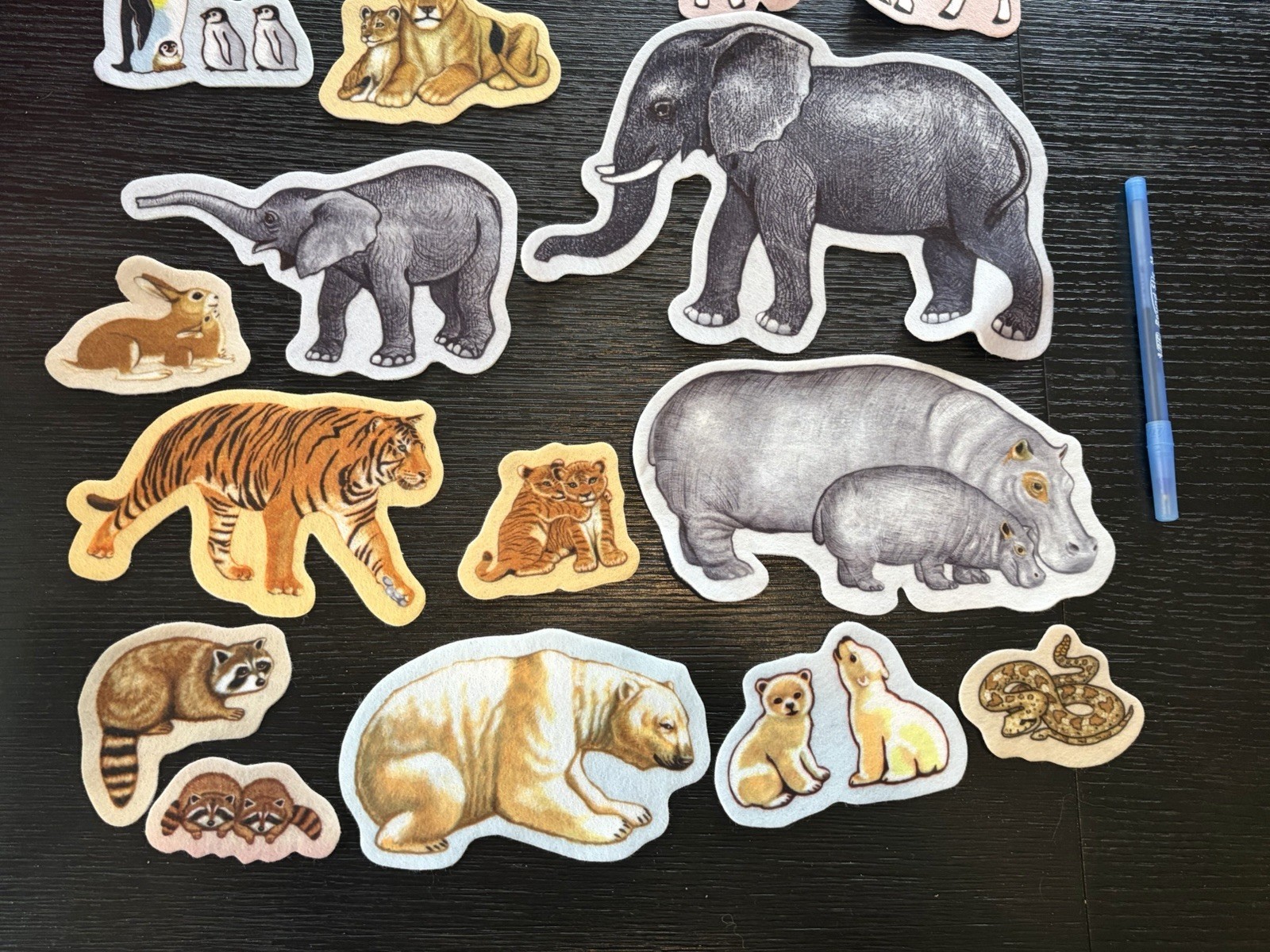 Little Folk Visuals Wild Animals Felt Precut Set of 22 Flannel Storyboard Kids