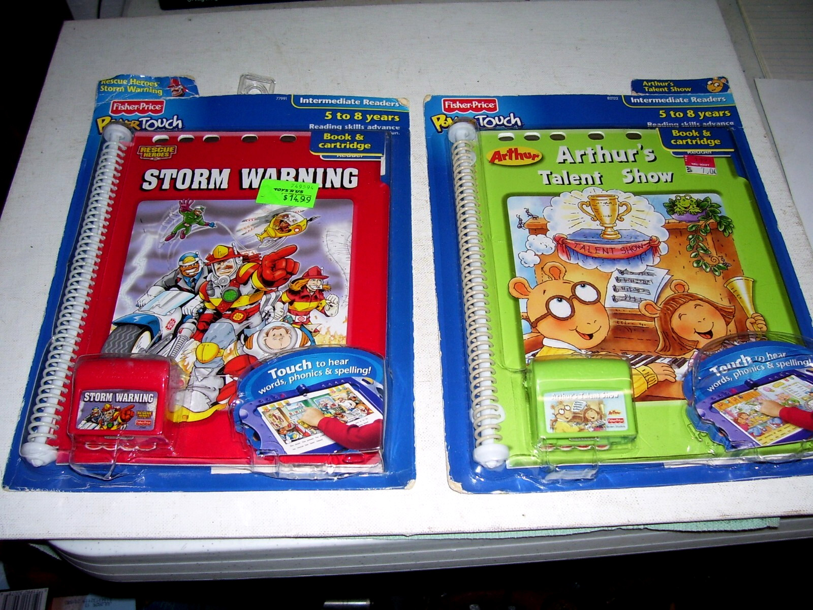 2 Fisher Price Power Touch Intermediate Readers, Storm Warning, Talent Show NIP