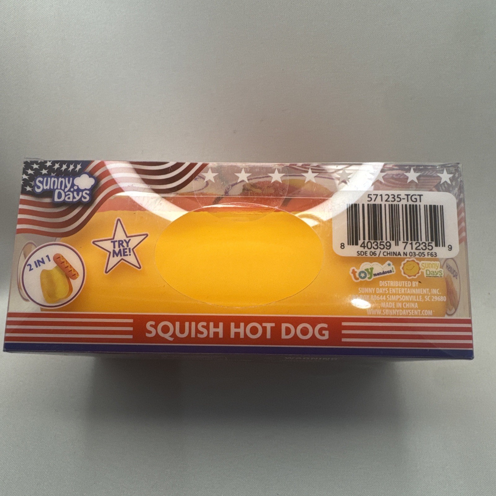 Sunny Days (Lot of 2) Squish Hot Dog 2 in 1 Squeeze Toy and Squeezy Carrot