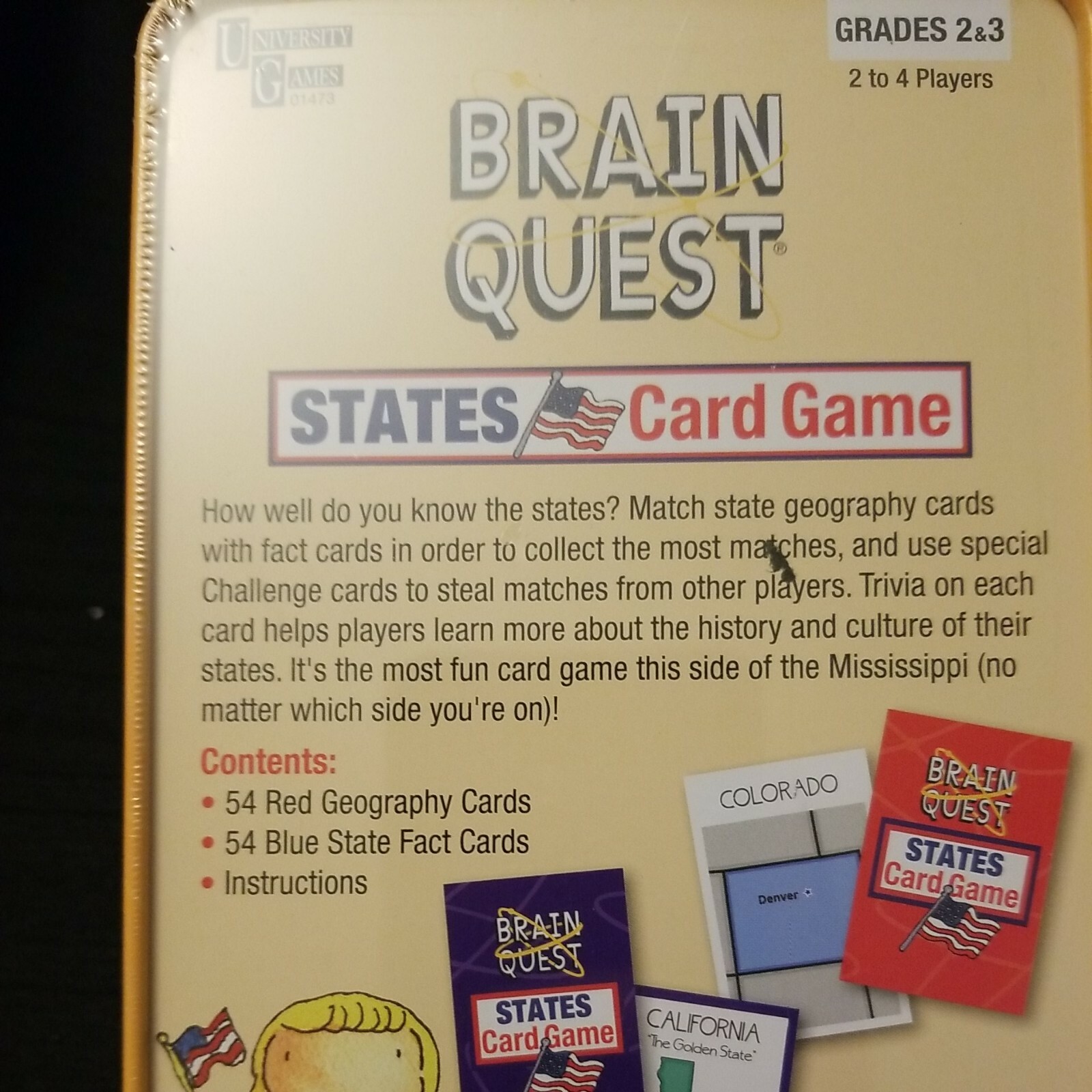 NEW University Games “Brain Quest” States Trivia Card Game learning educational