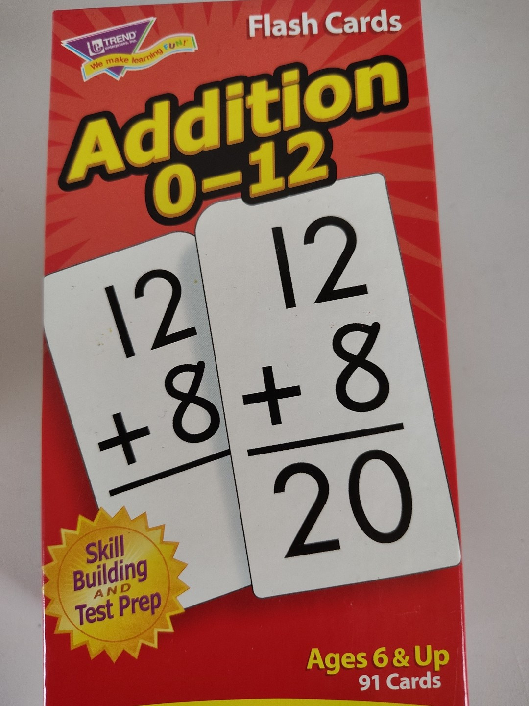 Trend Flash Cards Addition 0-12 Ages 6 And Up