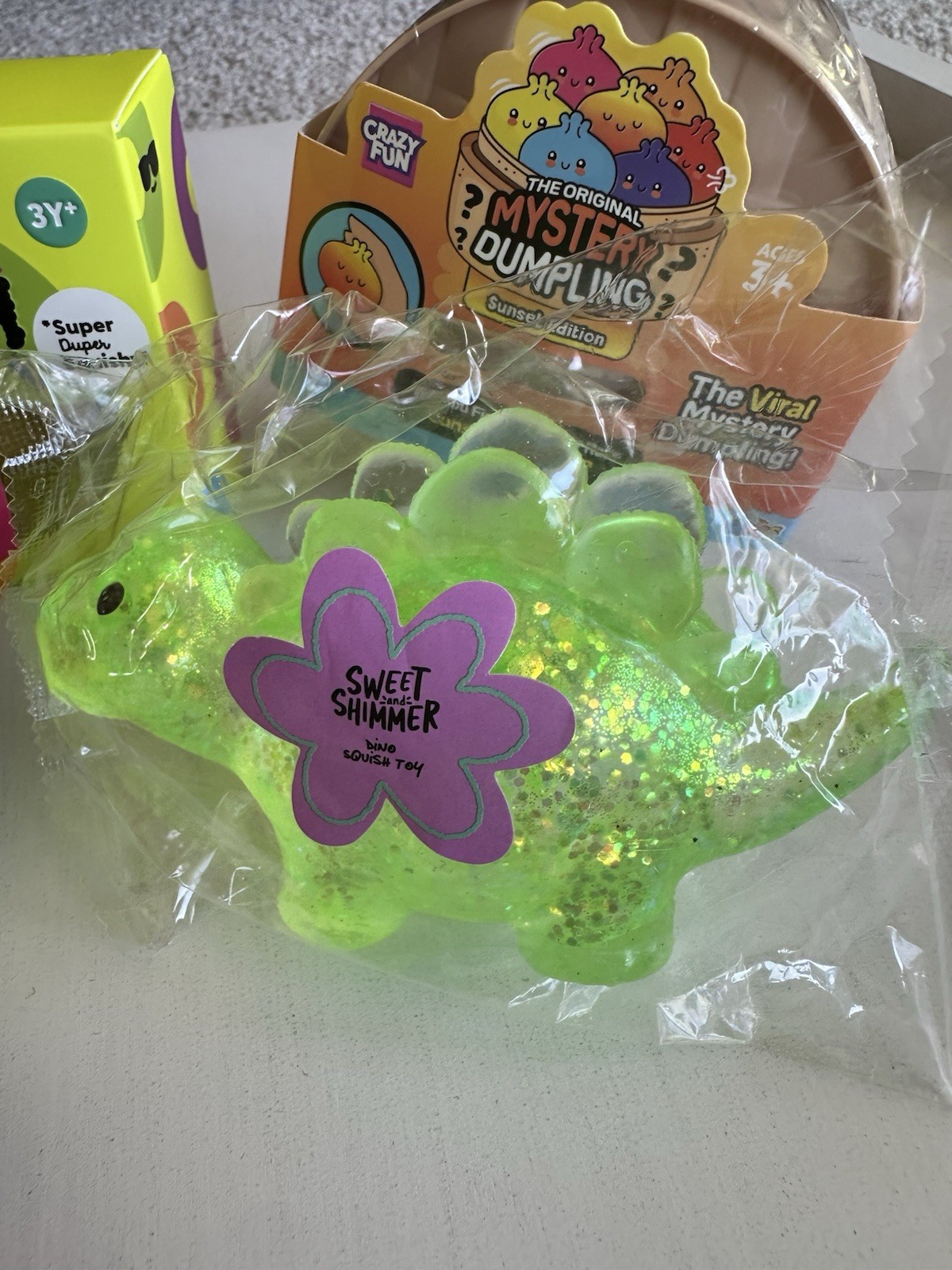 Rare Squishy Toy Lot Starbucks taba + Ulta Gold Bear Dinosaur Mystery Dumpling