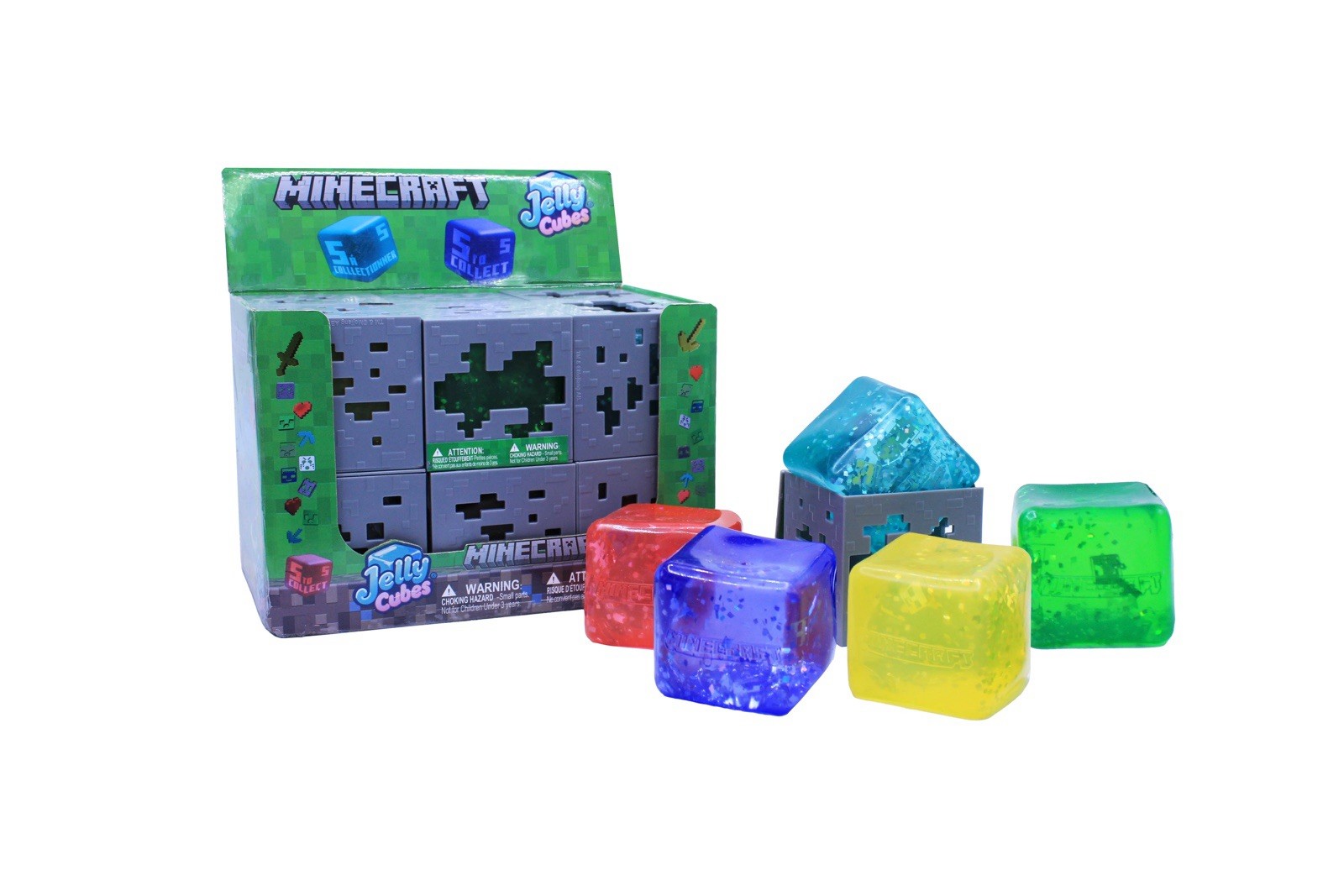 ⛏️ Minecraft Jelly Cube Lot RARE Viral Squishy Bundle Set of 5 🧨 Like Needoh