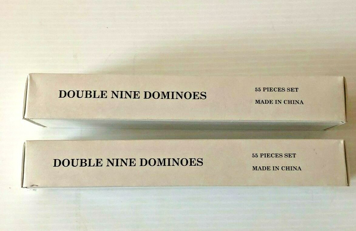 Double Nine Dominoes Lot of 2 Grades 3 and Up 55 Pieces Shrink wrapped in box