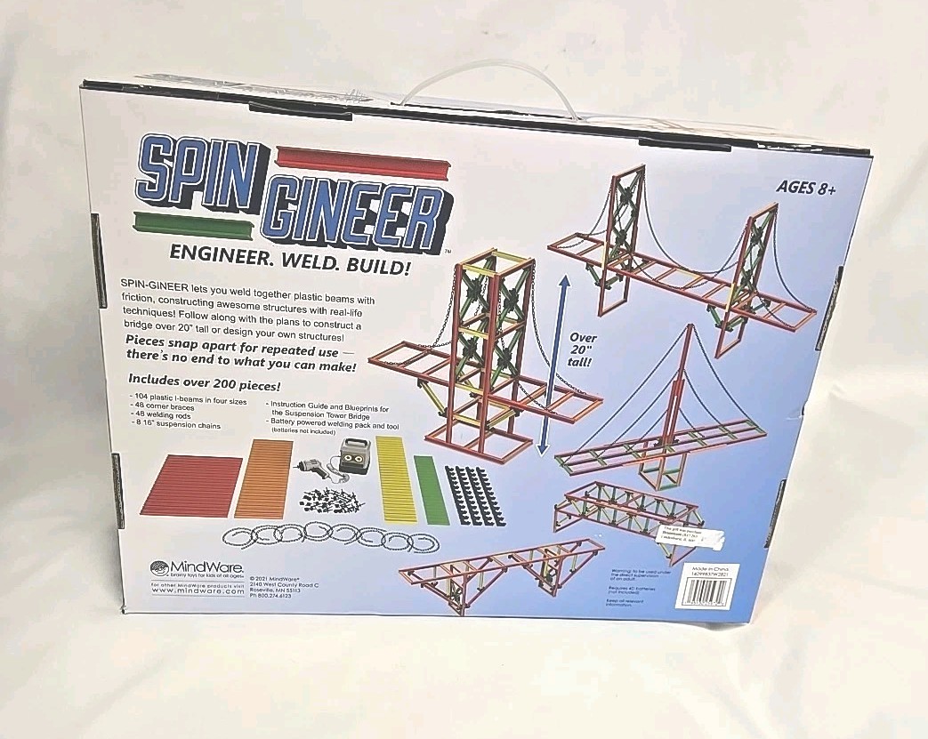 MindWare Spin-Gineer Engineer, Weld & 3D Architecture Building S.T.E.M. 8 yrs+