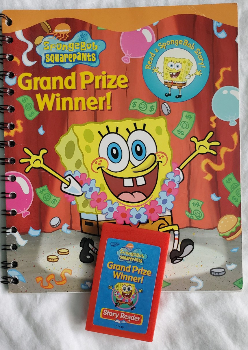 Story Reader System Lot-14 Books-7 Cartridges-Backback-Disney, SpongBob More