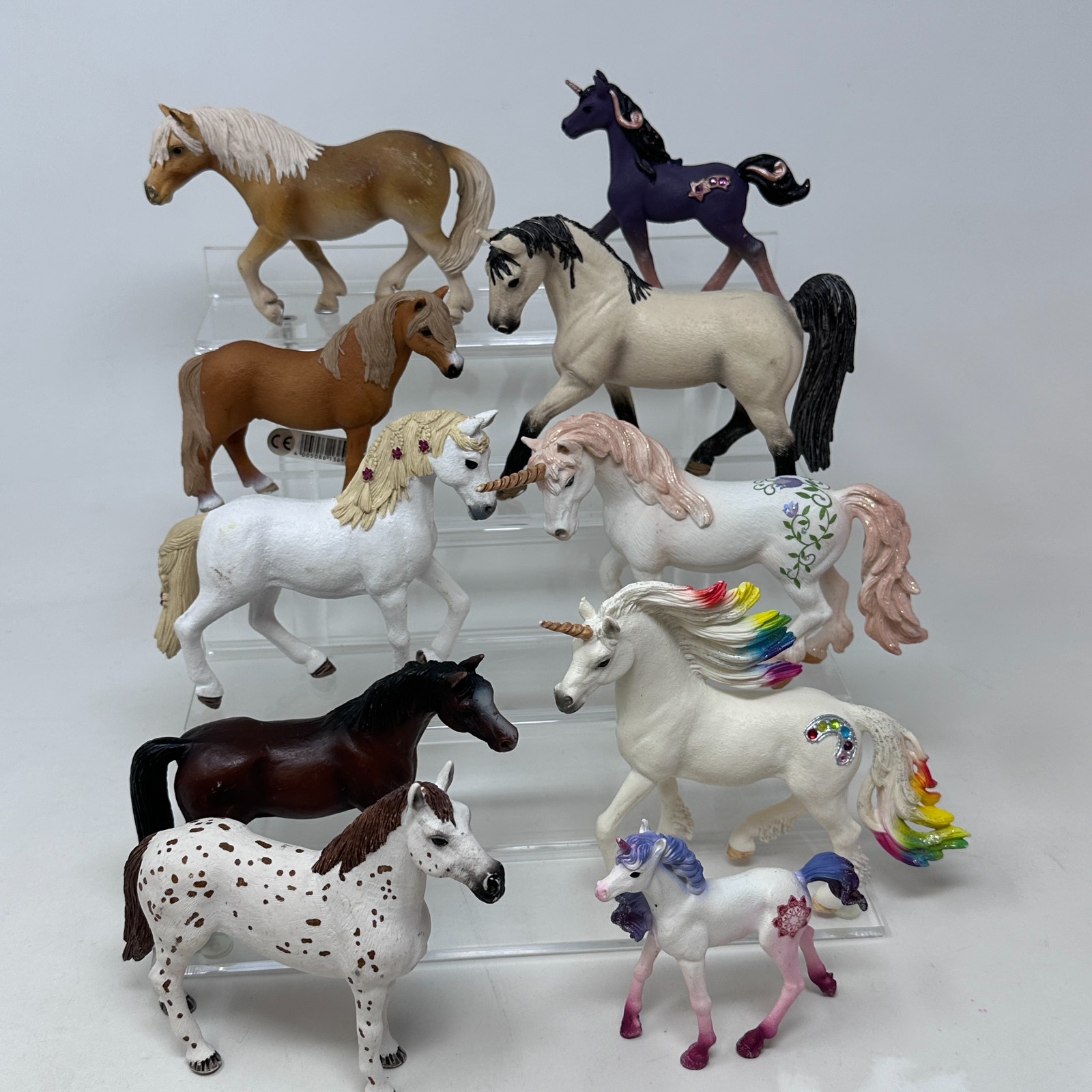 Schleich Horse Figures Lot Unicorn Foal Mare Stallion Pony Figurines Set of 10