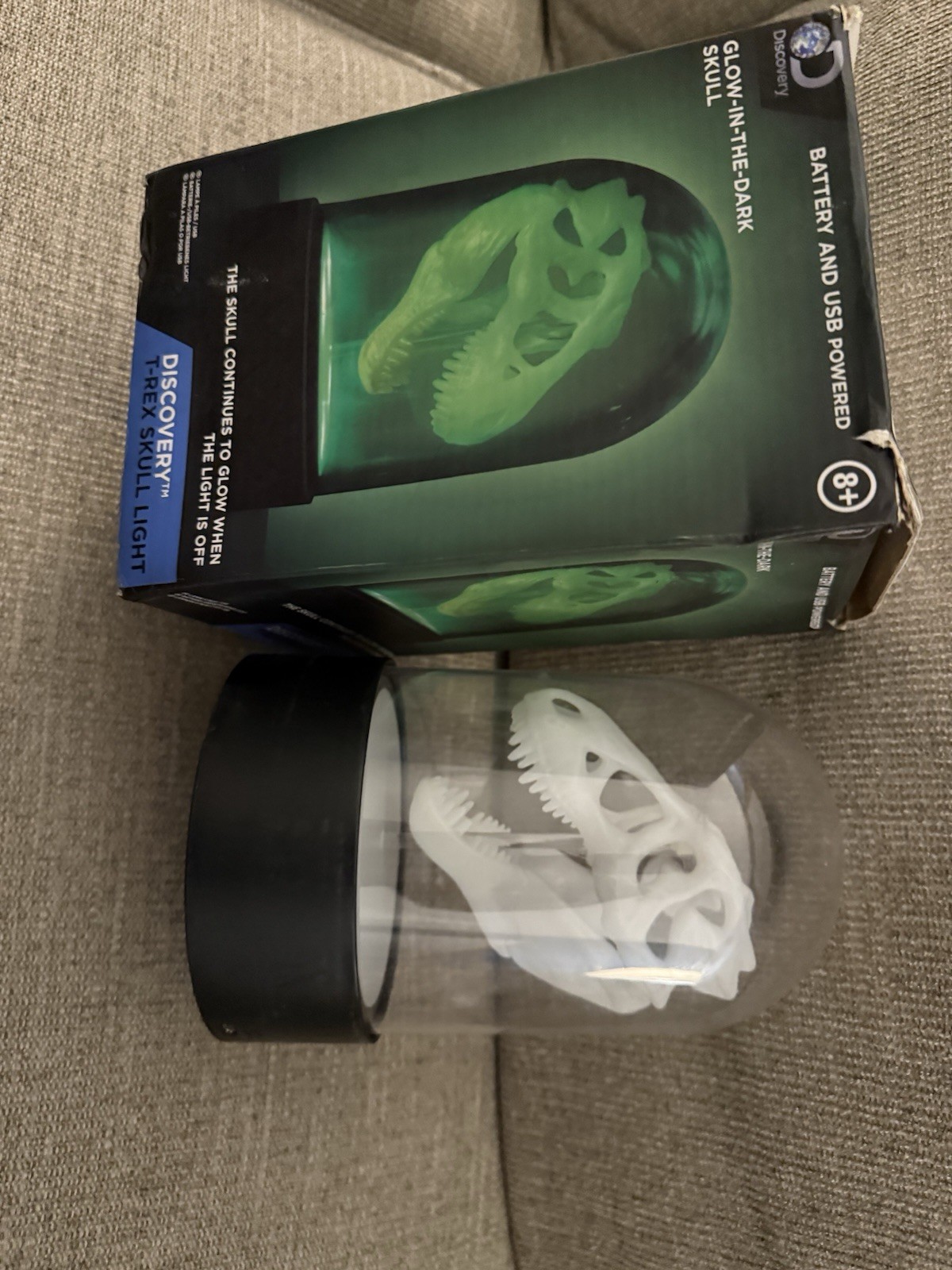 Discovery Channel Glow in the dark T-Rex skull Toys Night Light Dinosaur Dino