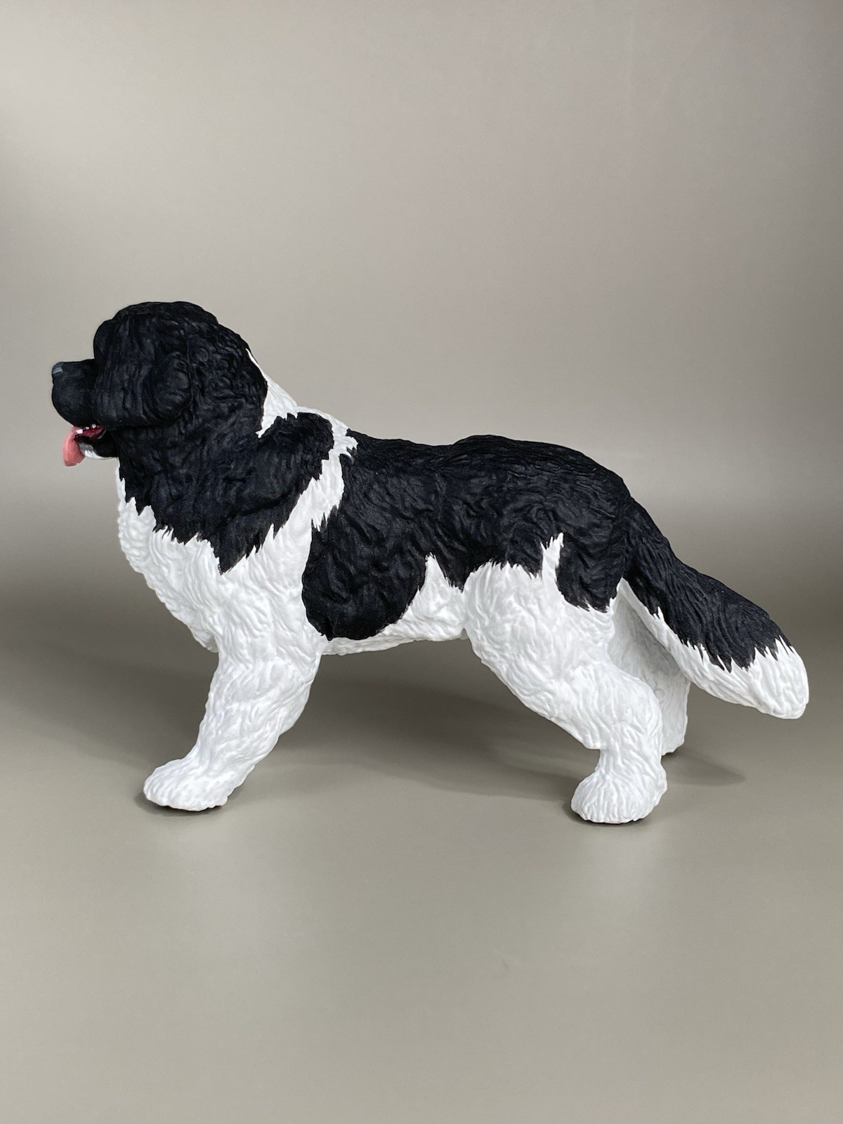 OOAK Custom Schleich PAPO Newfoundland Dog Plastic Toy Animal Figure