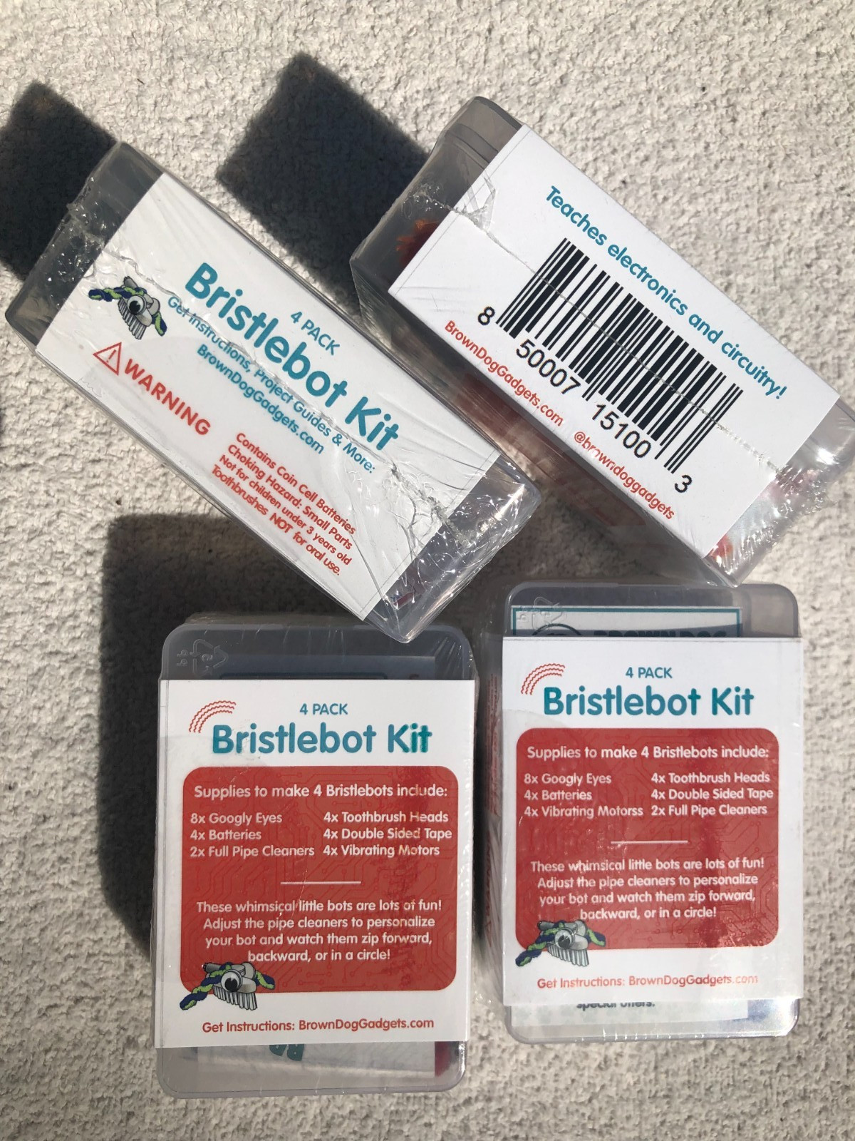 Bristlebot Kits: Includes 4 of the 4-Packs by Browndog Gadgets, US Seller