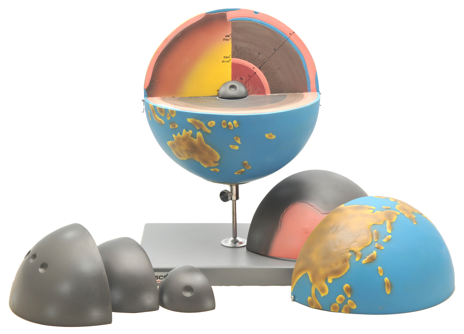 Eisco Labs 7 Piece Globe Model Earth – Cross Sectional