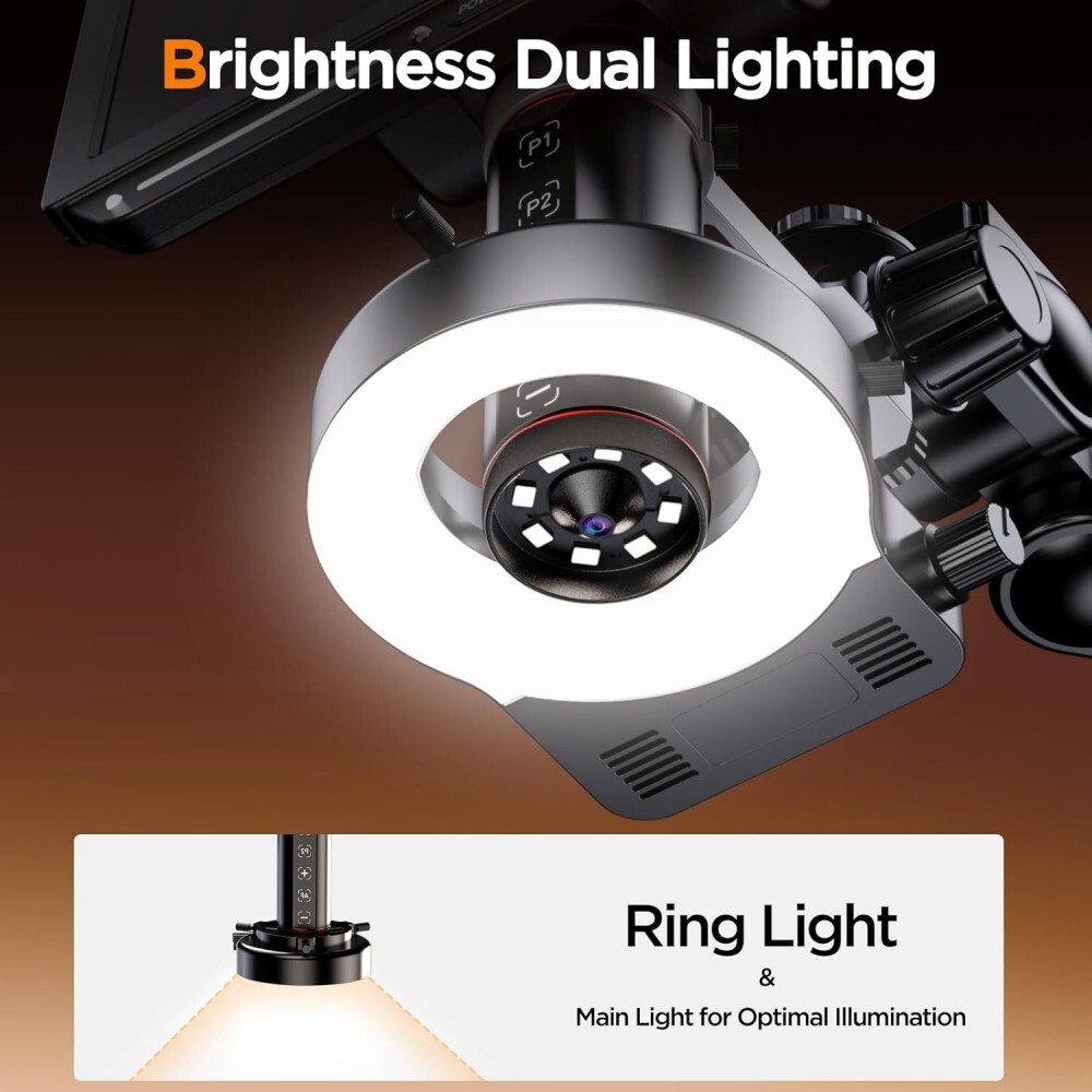 Elikliv HDMI Coin Microscope: Built-In Battery, Ring Light, Reveal Tiny Details!