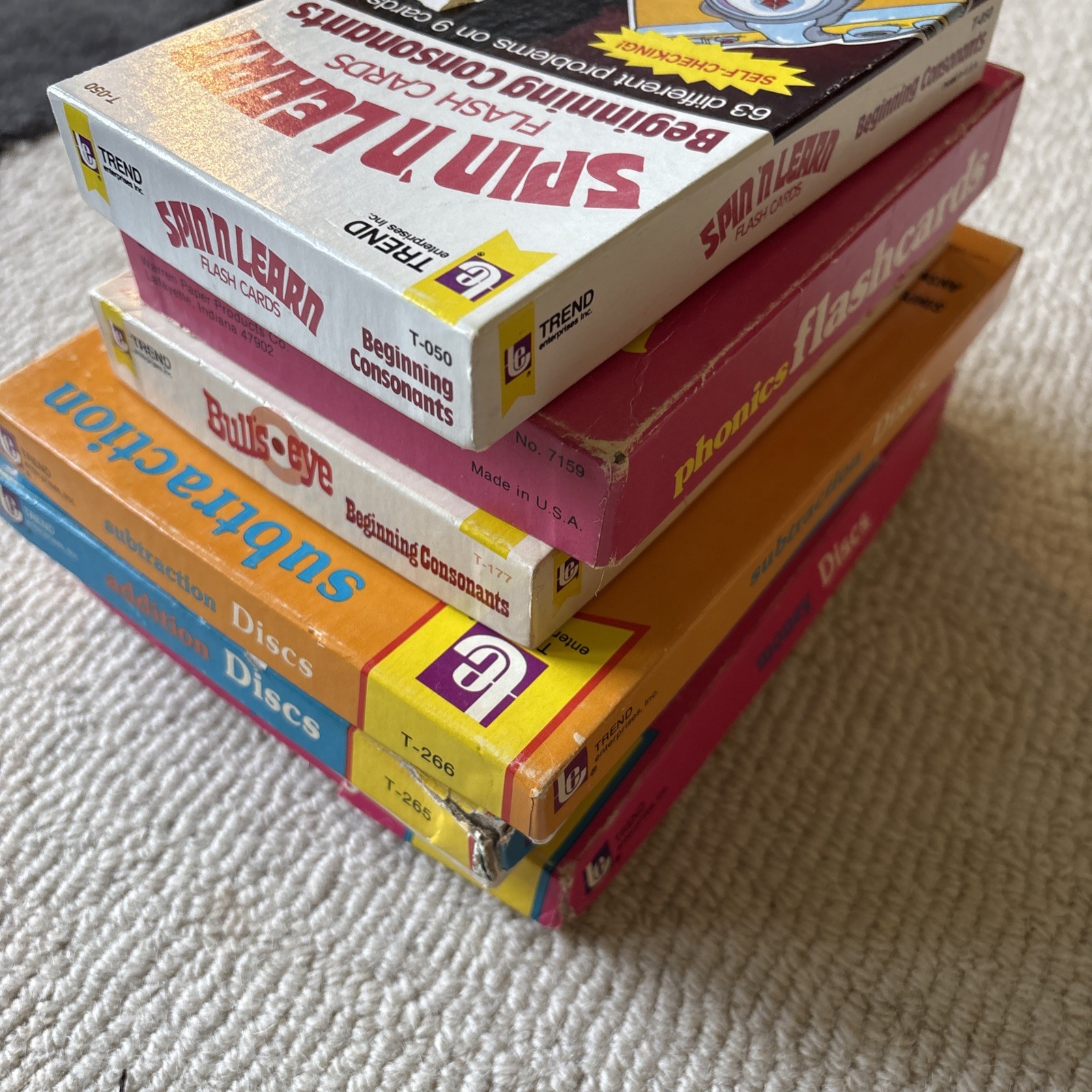 Vintage Trend Learn with Parent Teachers Aid Flash Card Sets Phonics Math