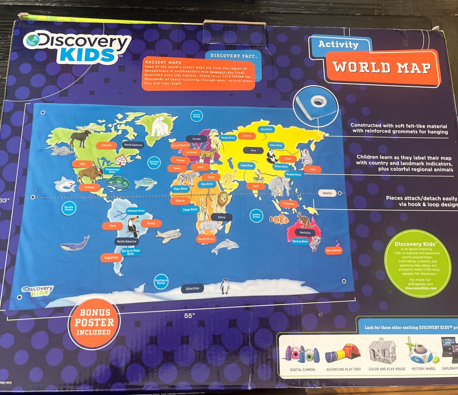 Discovery Kids Activity World Map 76 pieces ( New – Read)