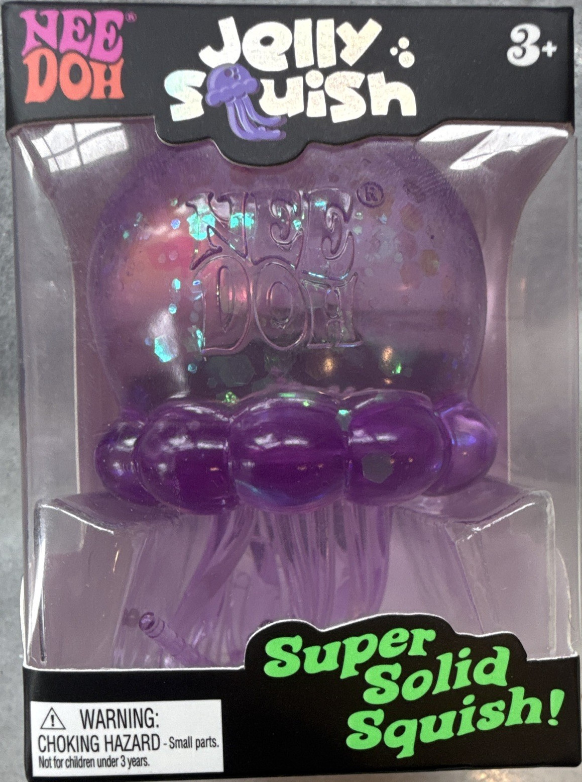 Nee Doh Jelly Squish Super Solid Squish Tactile Squeeze Toy Purple 3+ 25330NAB