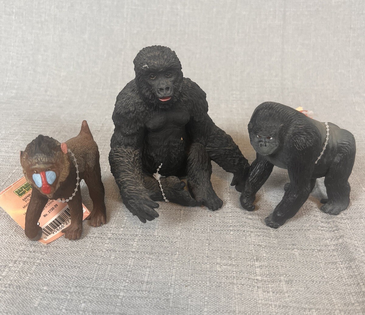LOT Safari Ltd Mandrills Baboons Safari Animal Gorilla Monkey Figure APE 1990’s