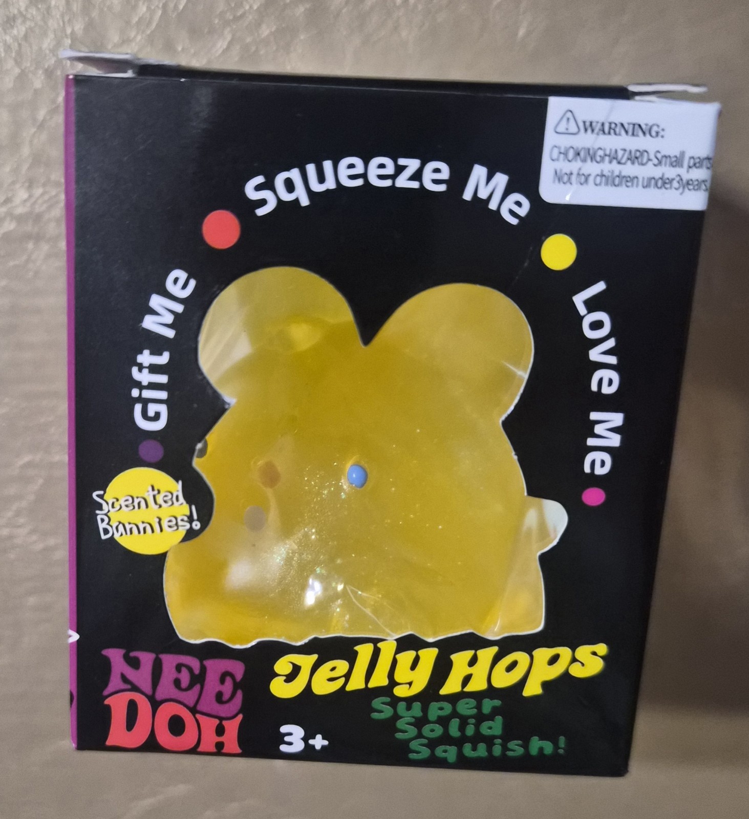 NEEDOH JELLYHOPS SCENTED TWINKLEBERRY TAFFY 2 INCH BUNNY SQUISHY TOY YELLOW NIB