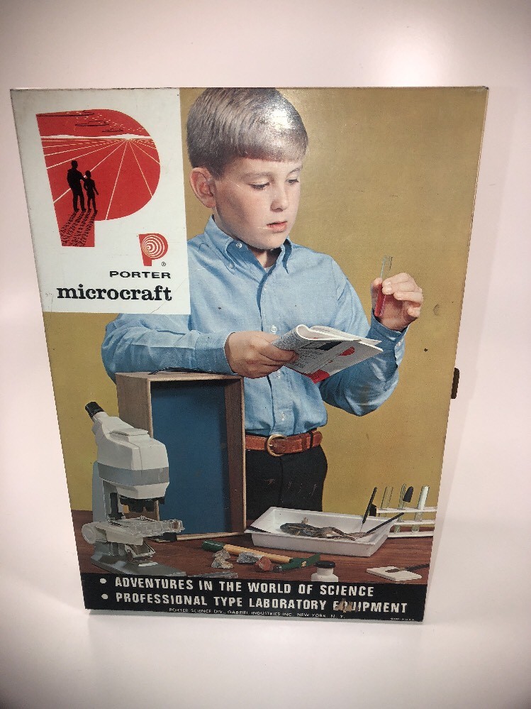 Vintage! 1960’s PORTER “MICROCRAFT” Microscope 600 Zoom Power SCIENCE Box Only