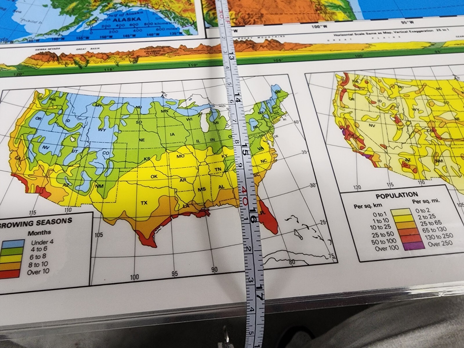 Nystrom Laminated 2 Sided United States Geography Map 22″ X 17″ Homeschool New
