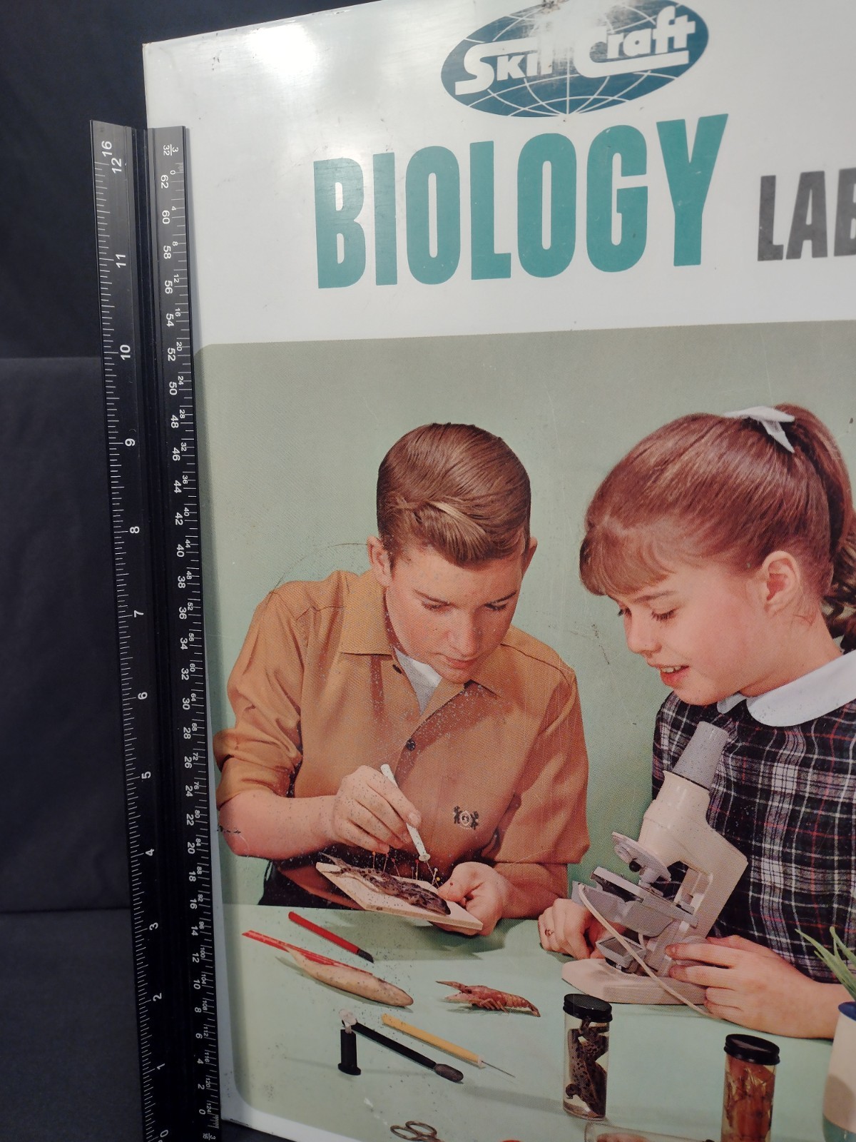 SkilCraft Biology Lab Set Metal Hinged Case Only. Excellent Lithography 1960’s