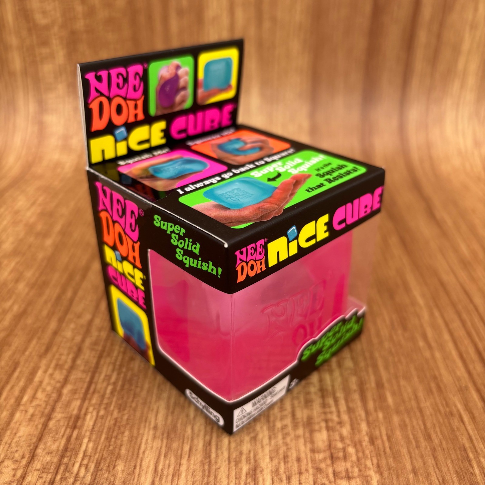 Schylling NeeDoh Nice Cube Unisex OS Pink Super Solid Squish Fidget Toy NEW