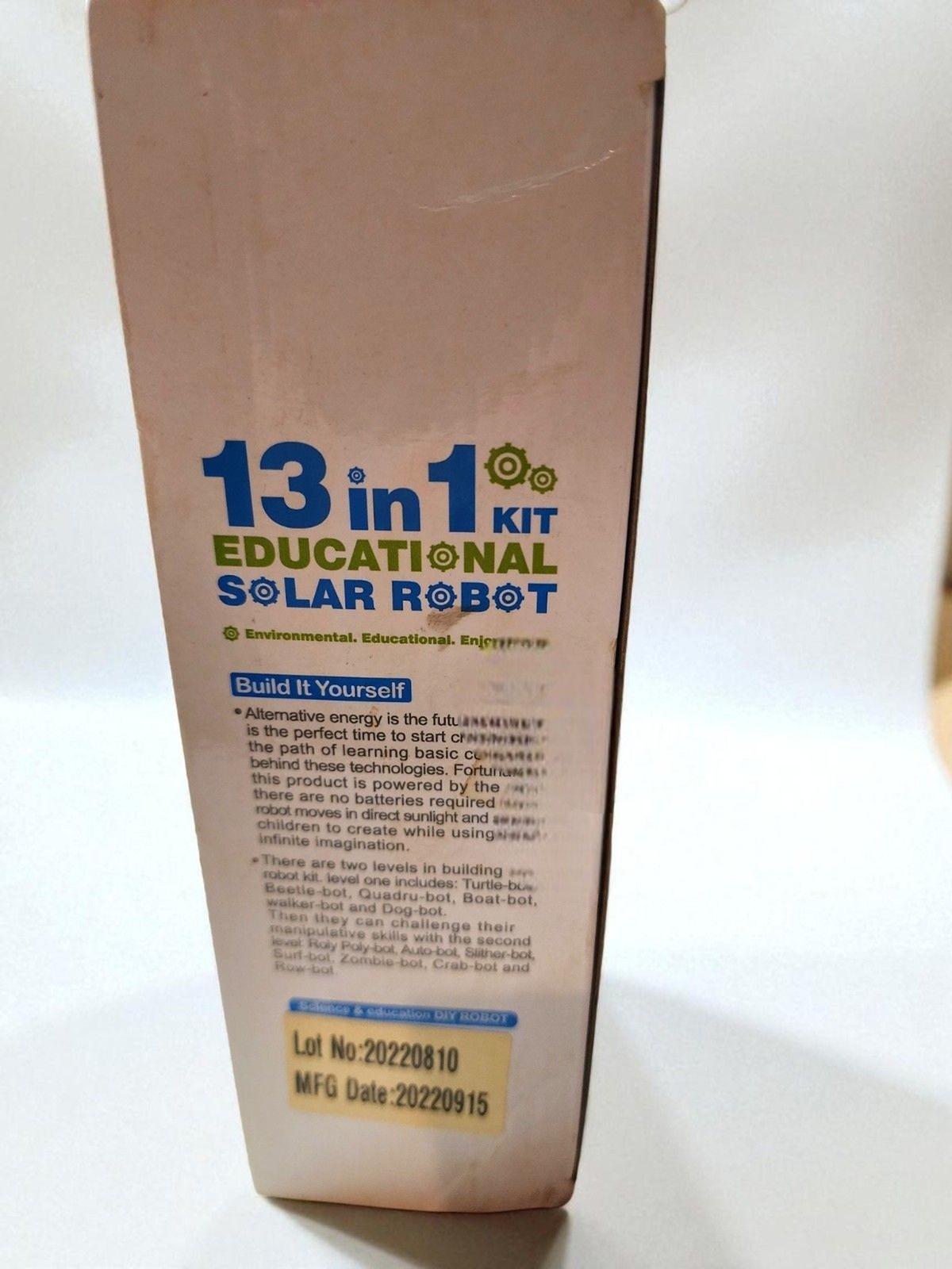 13 in 1 Solar Robot Kit DIY STEM Toy Educational Solar Powered 10+ NIB