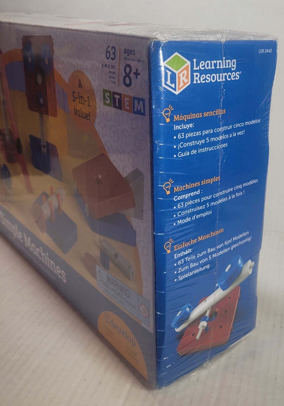 Learning Resources 5 Simple Machines Science Set 63 Pcs Kit-STEM-New Sealed