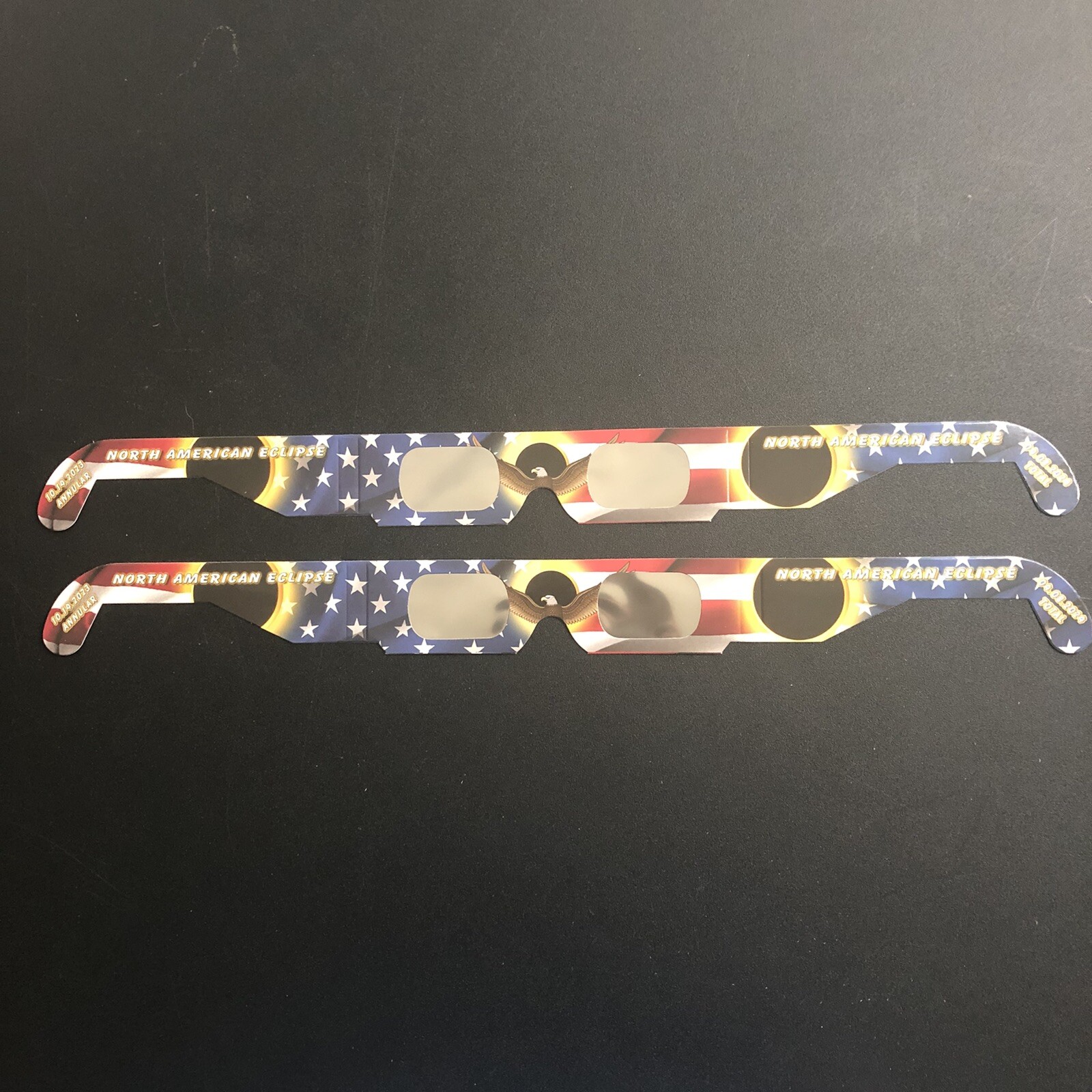 2 Pack of 2023 Solar Eclipse Paper Glasses; CE ISO Certified; Made in USA; New