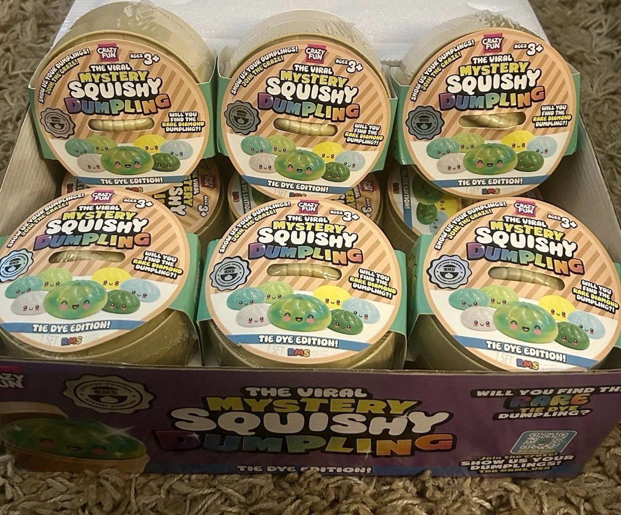 NEW *12* ORIGINAL The Viral Mystery Squishy Dumpling Tie Dye Edition Sealed RMS!