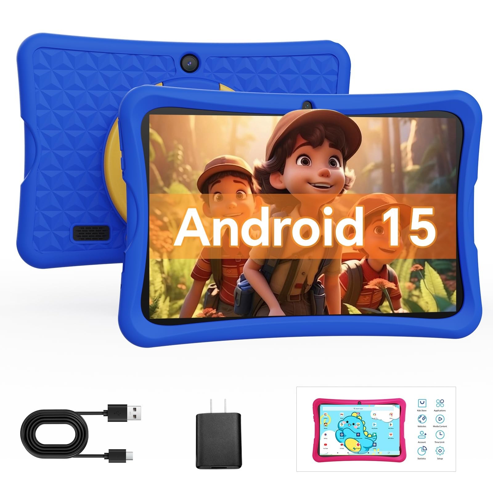 DigiLand 10.1″ Kids Tablet, 6GB RAM 32GB ROM, Android 15 GO, with Kid-Proof S…